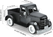 Vintage Farmhouse Black Metal Truck Decor, Old Farm Car Indoor Decoration, Fall Halloween Trucks Table & Kitchen Centerpieces, Decorative Outdoor Garden Cars Planters